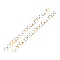 Light Gold Extensor de cadena de hierro, cadenas del encintado, sin níquel, la luz de oro, 50 mm, link: 5~5.5x3.5~4x0.5 mm