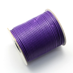 Pourpre Moyen Cire coréen cordons de polyester, support violet, 2 mm, environ 100 mètres / rouleau