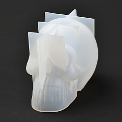 White Silicone Molds, Resin Casting Molds, For UV Resin, Epoxy Resin Craft Making, Skull, White, 112x72x86mm, Inner Size: 106x70x84mm