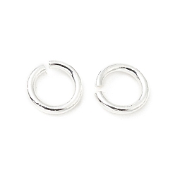 Серебро Перейти латунные, открытые кольца прыжок, долговечный, без кадмия и без свинца, круглые кольца, серебряные, 4x0.6 мм, 22 датчик, внутренний диаметр: 2.8 мм