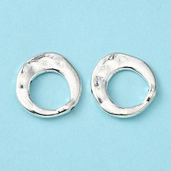 Plata Antigua Estilo tibetano marcos de perlas anillo irregular, sin cadmio y níque y plomo, plata antigua, 20.5x20.5x3 mm, agujero: 12 mm