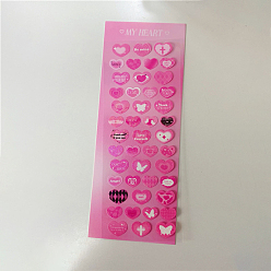 Flamingo Waterproof PVC Plastic Heart Sticker, for Scrapbooking, Travel Diary Craft, Flamingo, 210x80mm