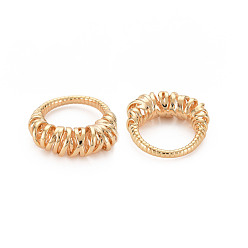 Chapado en Oro Real 18K Anillos de dedo huecos de latón para mujer, sin níquel, real 18 k chapado en oro, tamaño de EE. UU. 5 1/2 (16.1 mm)