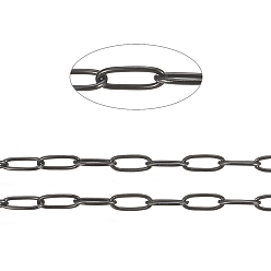 Electrophoresis Black 304 cadenas de clips de acero inoxidable, soldada, con carrete, electroforesis negro, 5.5x2.2x0.5 mm, 20 m / rollo.