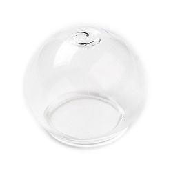 Claro Cono de cuentas de vidrio transparente, para hacer campanas de viento, semicírculo, Claro, 20x17 mm, agujero: 1.6 mm, diámetro interior: 12.4 mm