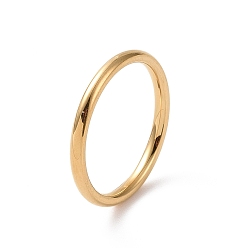 Oro 201 anillo de banda simple, delgado y simple de acero inoxidable para mujer, dorado, diámetro interior: 17 mm