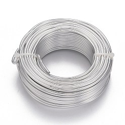 Argent Fil d'aluminium rond, fil d'artisanat en métal pliable, pour la fabrication artisanale de bijoux bricolage, argenterie, Jauge 6, 4mm, 16m/500g(52.4 pieds/500g)