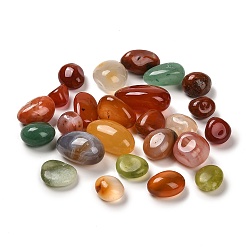 Mixed Color Natural Agate Dyed Nuggets Beads, Undrilled/No Hole Beads, Tumbled Stone, Vase Filler Gems, Mixed Color, 12.5~22x11~13x7~10mm, about 344pcs/1000g