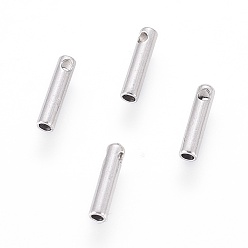Stainless Steel Color 304 Stainless Steel Cord Ends, End Caps, Column, Stainless Steel Color, 7x1.6mm, Hole: 0.6mm, Inner Diameter: 1mm