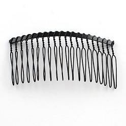 Black Hair Accessories Iron Hair Combs Findings, Black, 38x73mm