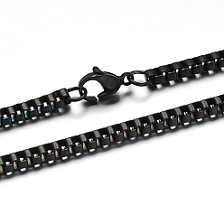 Черный Цвет Металла 304 из нержавеющей стали венецианские ожерелья цепи, с карабин-лобстерами , металлический черный , 23.6 дюйм (60 см)