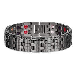 Gunmetal SHEGRACE Stainless Steel Watch Band Bracelets, Gunmetal, 8-5/8 inch(22cm)