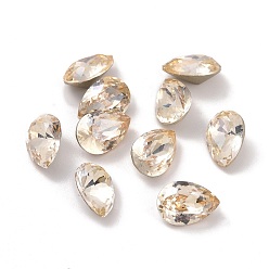 Sombra Dorada Cabujones de diamantes de imitación de cristal, puntiagudo espalda y dorso plateado, facetados, teardop, golden shadow, 10x7x5 mm