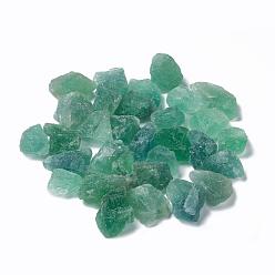 Green Rough Raw Natural Fluorite Beads, for Tumbling, Decoration, Polishing, Wire Wrapping, Wicca & Reiki Crystal Healing, No Hole/Undrilled, Nuggets, Green, 30~50x22~37x23~25mm, about 23pcs/1000g