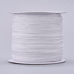 Белый Нейлоновая нить, ювелирные изделия шнур нейлона для пользовательских ювелирных изделий делает тканые, белые, 0.6 мм, около 142.16 ярдов (130 м) / рулон