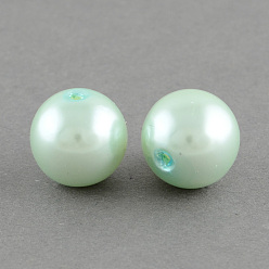 Cyan Clair Perles rondes en plastique imitation abs, cyan clair, 12mm, trou: 2 mm, environ 550 pcs / 500 g