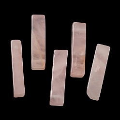 Rose Quartz Natural Rose Quartz Pendants, Rectangle Charms, 39~40x9.5~10x8~8.5mm, Hole: 1.8~2mm