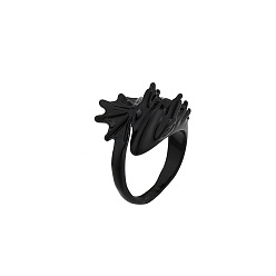 Gunmetal Alloy Dragon Open Cuff Ring, Gothic Ring for Men Women, Gunmetal, US Size 8 1/2(18.5mm)