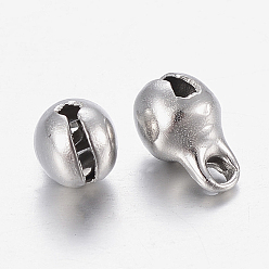 Stainless Steel Color 304 Stainless Steel Pendants, Bell Charms, Stainless Steel Color, 7.5x5mm, Hole: 1.5mm