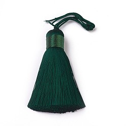 Vert Foncé Gros pompons en polyester, pompon de soie glacée, vert foncé, 50~57x12mm