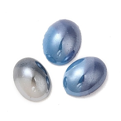 Bleu Acier Cabochons en verre bicolore, ovale, bleu acier, 8x6x3mm