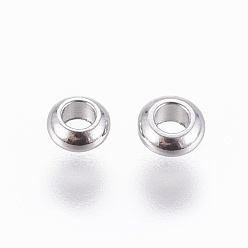Platine Laiton perles d'entretoise, rondelle, platine, 4x2mm, Trou: 2mm