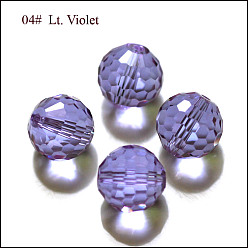 Lilac Imitation Austrian Crystal Beads, Grade AAA, Faceted(128 Facets), Round, Lilac, 10mm, Hole: 0.9~1mm