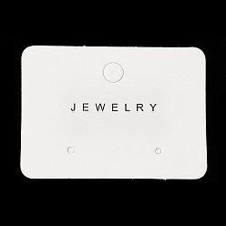 WhiteSmoke Paper Jewelry Display Cards with Hanging Hole, One Pair Earring Display Cards, Rectangle with Word Jewelry, WhiteSmoke, 4x5.5x0.05cm, Hole: 6mm and 2mm