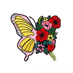 Butterfly Appliques, Embroidery Iron on Cloth Patches, Sewing Craft Decoration, Butterfly, 73x70mm