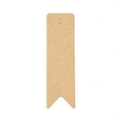 BurlyWood 100 etiquetas de regalo de papel kraft en blanco, cola de golondrina, burlywood, 6.95x2x0.05 cm, agujero: 4 mm
