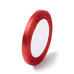 Red Single Face Satin Ribbon, Polyester Ribbon, Christmas Ribbon, Red, 1/4 inch(6mm), about 25yards/roll(22.86m/roll), 10rolls/group, 250yards/group(228.6m/group)