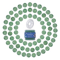 Jade Blanco Sunnyclue diy kits de fabricación de pulseras elásticas, incluir cuentas redondas de jade blanco natural, Hilo de cristal elástico, perlas: 4~4.5 mm, agujero: 0.8~1 mm, 400 unidades / caja
