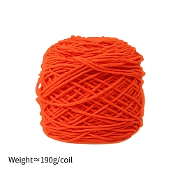 Naranja Rojo Hilo de algodón con leche de 190g y 8capas para alfombras con mechones, hilo amigurumi, hilo de ganchillo, para suéter sombrero calcetines mantas de bebé, rojo naranja, 5 mm