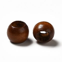 Brun De Noix De Coco Perles en bois teintes, perle avec trou grande, rondelle, brun coco, 13~14x11~11.5mm, Trou: 6.6~7.9mm