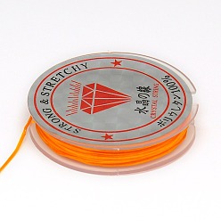 Orange Chaîne de cristal élastique plat, Fil de cordon cordon de cristal, orange, 0.8mm, environ 10.93 yards (10m)/rouleau
