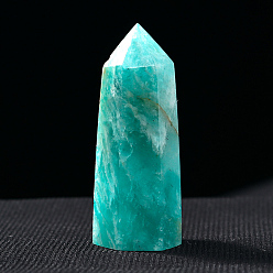 Amazonite Tower Natural Amazonite Display Decoration, Healing Stone Wands, for Energy Balancing Meditation Therapy Decors, Hexagonal Prism, 40~50mm