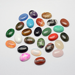 Piedra Mixta Cabujones de piedra naturales mezclados y sintéticos, oval, 25x18x7~10 mm.