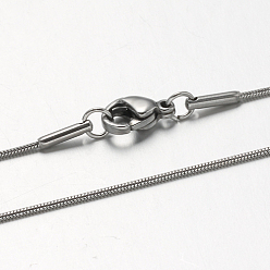 Color de Acero Inoxidable 304 serpiente de acero inoxidable cadenas collares, con cierre de langosta, color acero inoxidable, 17.7 pulgada (45 cm)