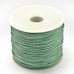 Dark Sea Green Nylon Thread, Rattail Satin Cord, Dark Sea Green, 1.0mm, about 76.55 yards(70m)/roll