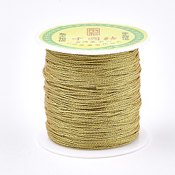Gold Nylon Thread, with Metallic Cords, Gold, 0.6mm, about 142.16 yards(130m)/roll
