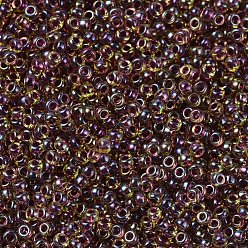 (RR336) Wine Lined Peridot Luster Perles rocailles miyuki rondes, perles de rocaille japonais, 11/0, (rr 336) lustre de péridot bordé de vin, 11/0, 2x1.3mm, trou: 0.8 mm, environ 5500 pcs / 50 g