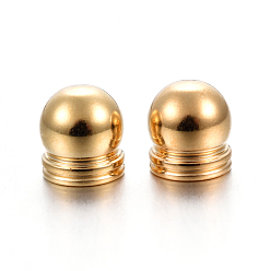 Golden 304 Stainless Steel Cord End Caps, Golden, 8.5x8mm, Hole: 6mm
