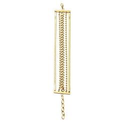 Round 304 Stainless Steel Chains Multi-strand Bracelet for Women, Golden, Round, 6-7/8 inch(17.5cm)