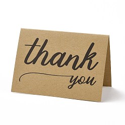 Цвет Древесины Крафт-бумага спасибо поздравительные открытки, прямоугольник с рисунком слова, на день благодарения, деревесиные, 72x100x1 мм