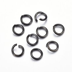 Electrophoresis Black 304 Stainless Steel Open Jump Rings, Electrophoresis Black, 17 Gauge, 8x1.2mm, Inner Diameter: 6mm