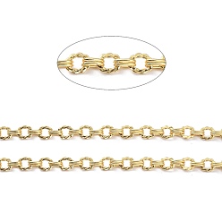 Real 18K Gold Plated Brass Cable Chains, with Spool, Unwelded, Real 18K Gold Plated, 8x5x1mm and 9x7x1mm