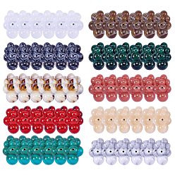 Color mezclado 60 pcs 10 abalorios acrílicos de colores, estilo de imitación de piedras preciosas, color mezclado, 33x23x17 mm, agujero: 2 mm, 6 piezas / color