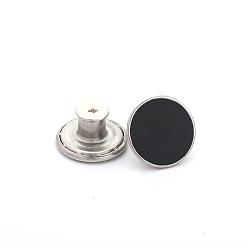 Black Alloy Button Pins for Jeans, Nautical Buttons, Garment Accessories, Black, 17mm