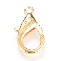 Golden Alloy Lobster Claw Clasps, Golden, 29.5~30x14x5.5mm, Hole: 4mm