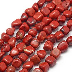 Jaspe Brécisé Naturelles bréchiques jaspe perles brins, nuggets, 7~9x7~9x3~8mm, Trou: 1mm, Environ 42~47 pcs/chapelet, 15.7 pouce (40 cm)